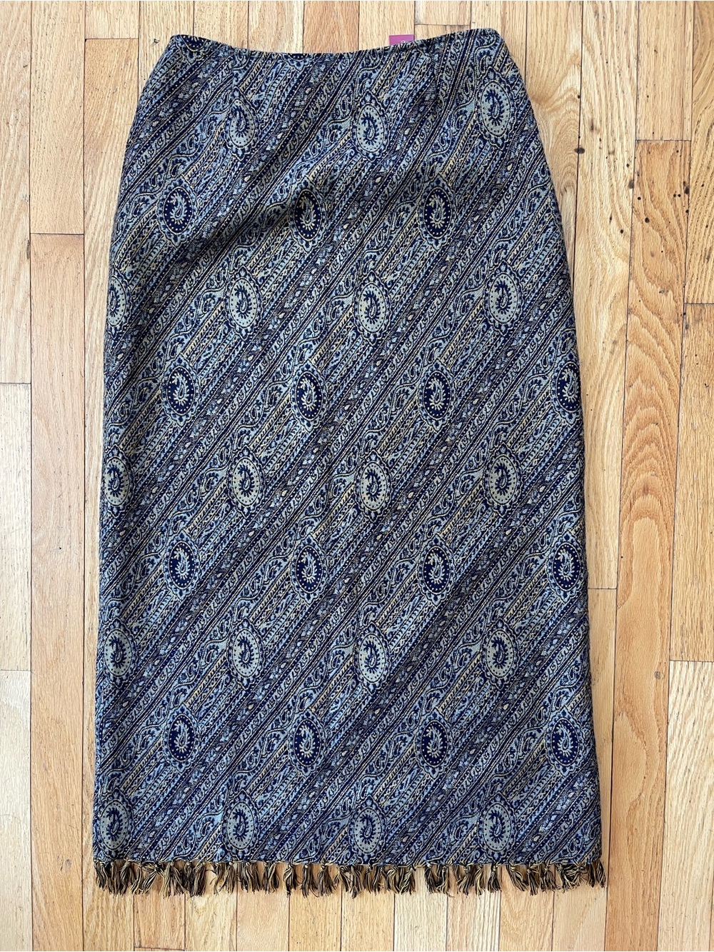 Vintage 90s Mix Nouveau Tapestry Brocade Maxi Pencil Skirt Size 8
